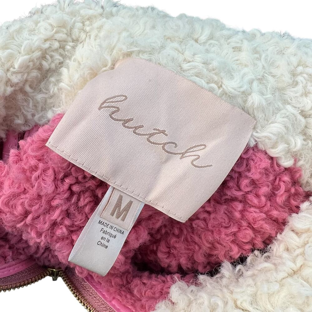 Anthropologie Hutch Faux Suede Colorblock Bomber Jacket Pink Size Medium - Picture 10 of 12